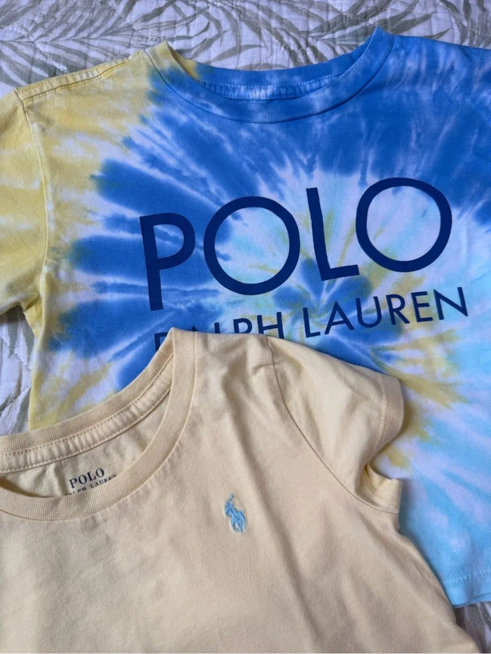 Polo by Ralph Lauren Kids' Tie-Dye Logo Tee & Crewneck Shirt - Blue & Cream